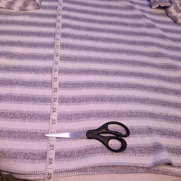 Ava & Viv Women Sweater Shirt 2XL Gray Striped Oversized Long Sleeve Round Neck - Picture 3 of 5